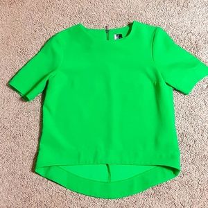 Topshop green short sleeves top
